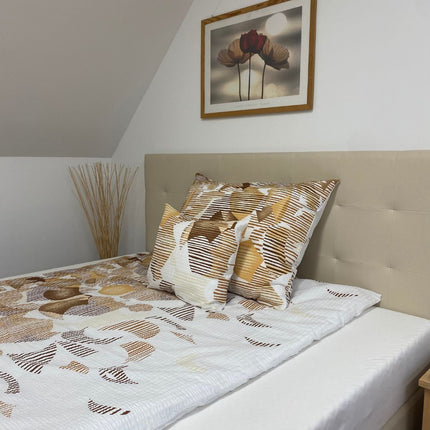 Krepp ágyneműhuzat garnitúra 3 db-os - Földszínek