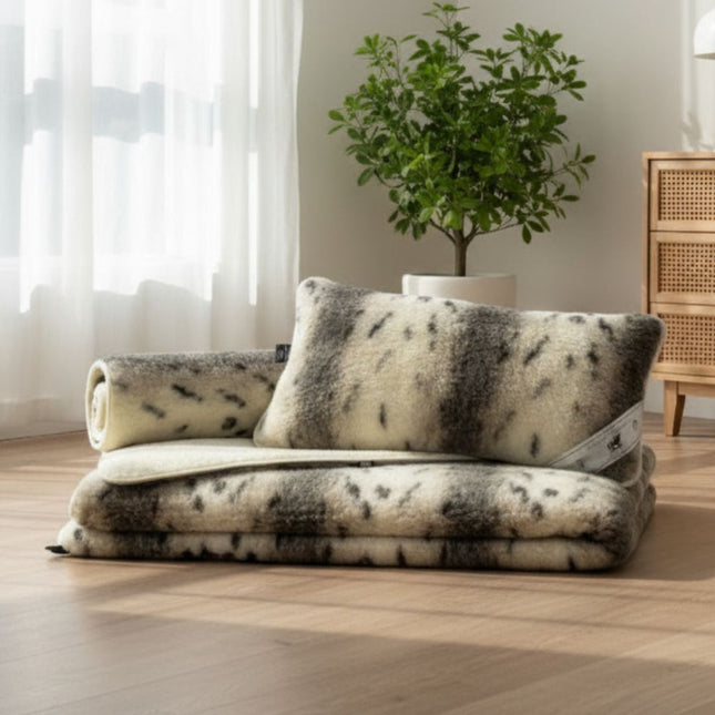 Merino 3 db-os gyapjú garnitúra - Hiúz mintás - Euro 550 gr/m2