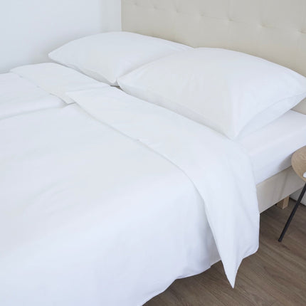 Fehér szatén ágyneműhuzat garnitúra 100% pamut - cipzáras - 2 db-os szett - 130 g/m2