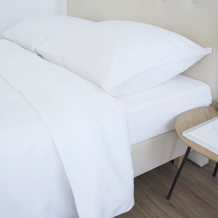 Fehér szatén ágyneműhuzat garnitúra 100% pamut - cipzáras - 2 db-os szett - 130 g/m2