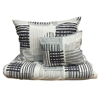 Flanel ágyneműhuzat garnitúra - 3 db-os - Szürke/fehér