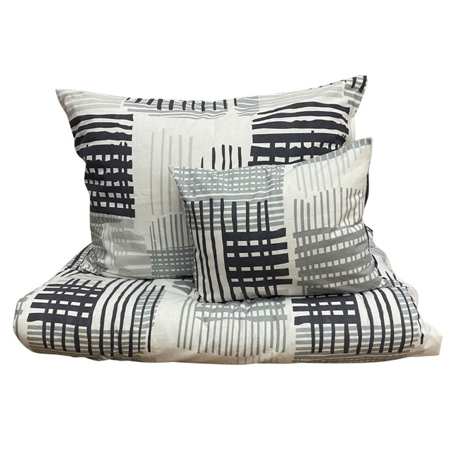 Flanel kispárnahuzat - Szürke/fehér