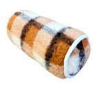 Kétoldalas barna kockás bárány gyapjú hengerpárna