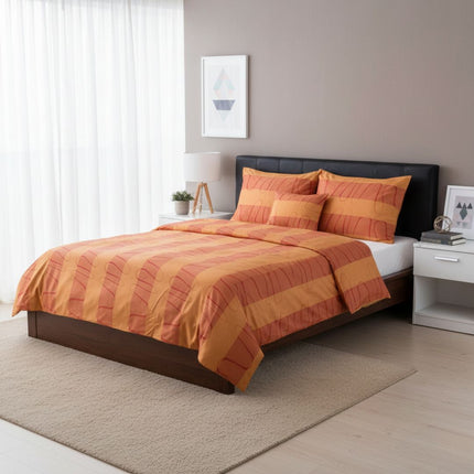 Pamutszatén ágyneműhuzat garnitúra - 3 db-os - Narancs