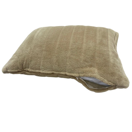 Barna szőrös díszpárna - betéttel - 45x65 cm