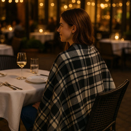 Barna/szürke kockás pléd - 150x200 cm