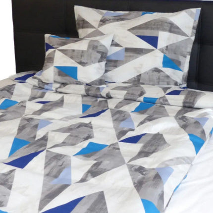 Pamutszatén párnahuzat - Szürke/kék