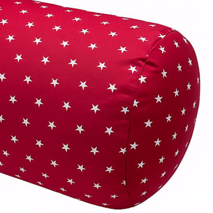 Nagy hengerpárna - piros csillagmintás