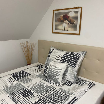 Flanel kispárnahuzat - Szürke/fehér