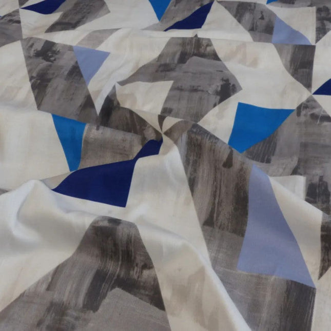 Pamutszatén párnahuzat - Szürke/kék