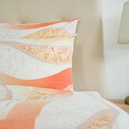 Krepp ágyneműhuzat garnitúra 3 db-os - Narancs hullám mintás