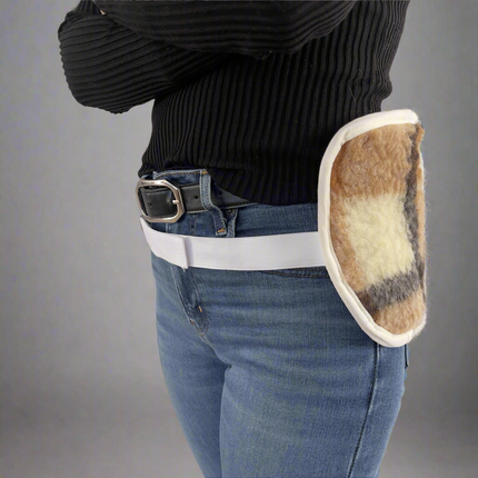 Gyapjú vesemelegítő - 25x75 cm - nagy - barna kockás