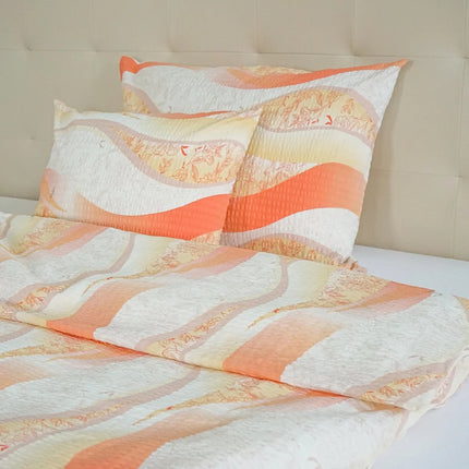 Krepp ágyneműhuzat garnitúra 3 db-os - Narancs hullám mintás