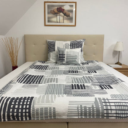 Flanel kispárnahuzat - Szürke/fehér