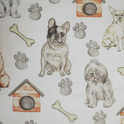 Fehér kutyás steppelt lapos gyerekpárna