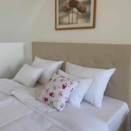 Rózsaszín cicás kispárna - 40x40 cm