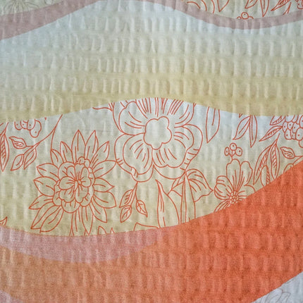 Krepp ágyneműhuzat garnitúra 3 db-os - Narancs hullám mintás