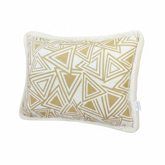 Egyoldalas gyapjú arany-fehér mintás kispárna - 30x40 cm
