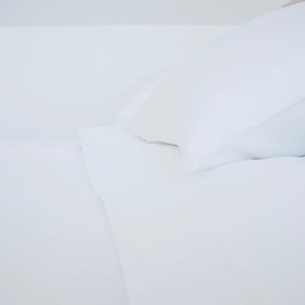 Fehér szatén ágyneműhuzat garnitúra 100% pamut - cipzáras - 3 db-os szett - 130 g/m2