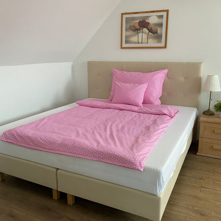 Pamut kispárnahuzat - Rózsaszín csillagos