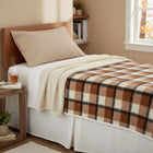 Kétoldalas barna kockás bárány gyapjú alsó takaró (derékalj)