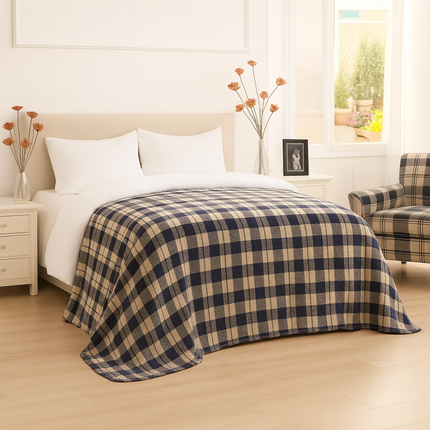 Barna/szürke kockás pléd - 150x200 cm