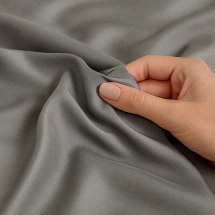 Pamutszatén ágyneműhuzat garnitúra angol széllel - 3 db-os - Acél szürke - TC 250