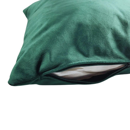 Mohazöld bársony díszpárna - betéttel - 45x45 cm