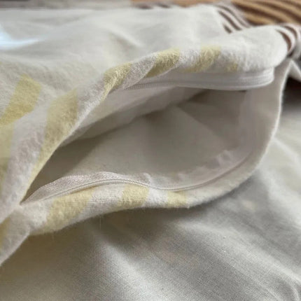 Flanel kispárnahuzat - Bézs/fehér