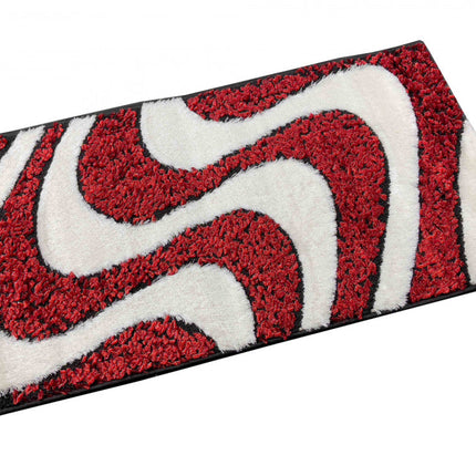 Piros-fehér hullámos futószőnyeg