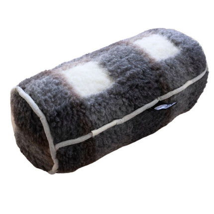 Kétoldalas szürke kockás bárány gyapjú hengerpárna