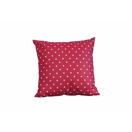 Csillagos piros díszpárna töltött - 40x40 cm