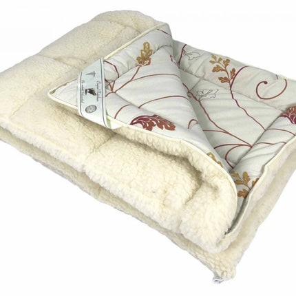 Merino Gyapjú-pamut téli paplan - Bézs/leveles