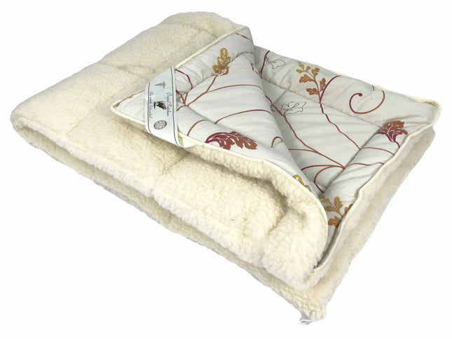 Merino Gyapjú-pamut téli paplan - Bézs/leveles