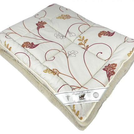 Merino Gyapjú-pamut téli paplan - Bézs/leveles