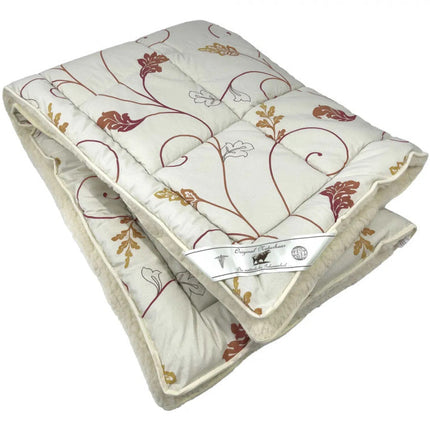 Merino Gyapjú-pamut téli paplan - Bézs/leveles