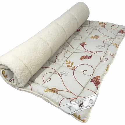 Merino Gyapjú-pamut téli paplan - Bézs/leveles