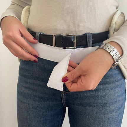 Gyapjú vesemelegítő - 20x55 cm - közepes - szürke kockás