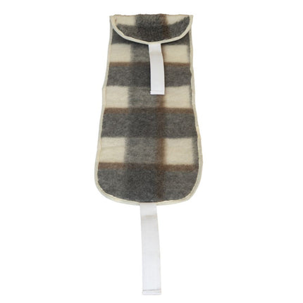 Gyapjú vesemelegítő - 20x55 cm - közepes - szürke kockás