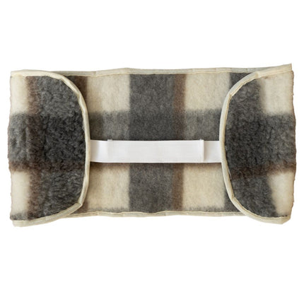 Gyapjú vesemelegítő - 20x55 cm - közepes - szürke kockás