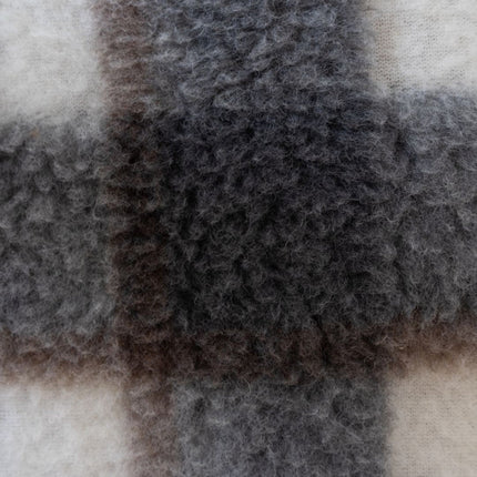 Gyapjú vesemelegítő - 20x55 cm - közepes - szürke kockás