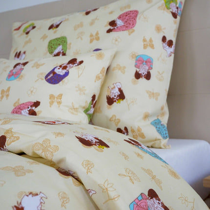 Pamut ágyneműhuzat garnitúra - Bézs kutyás mintával