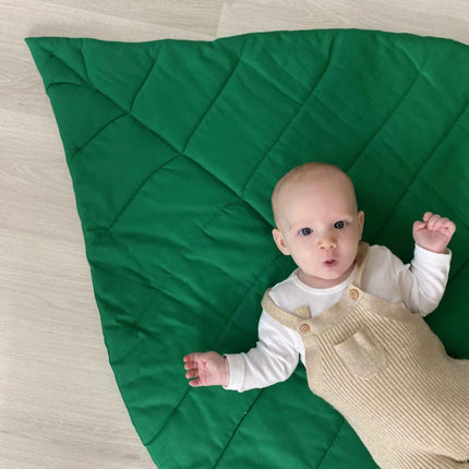 Falvevél gyerek játszószőnyeg és takaró - sötétzöld