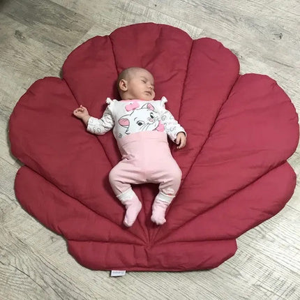 Kagyló gyerek játszószőnyeg és takaró - málna