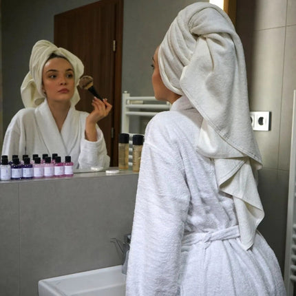 Hotel fehér frottír sálgalléros köntös - 400 gr/m2