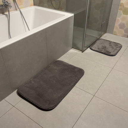 Grafit szürke fürdőszobaszőnyeg szett - 2 db-os - 50x80, 40x50 cm