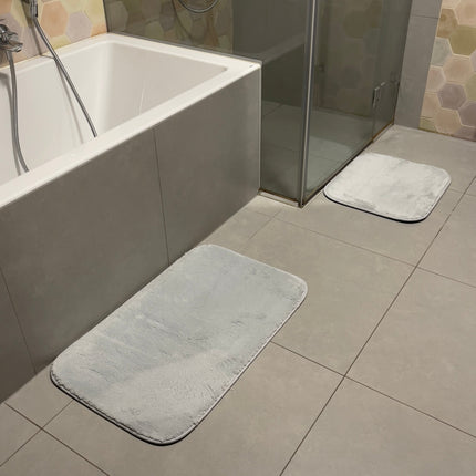 Világos szürke fürdőszobaszőnyeg szett - 2 db-os - 50x80, 40x50 cm