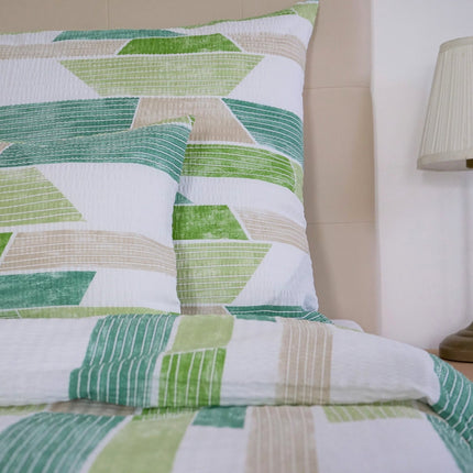 Krepp ágyneműhuzat garnitúra 3 db-os - Zöld mintás