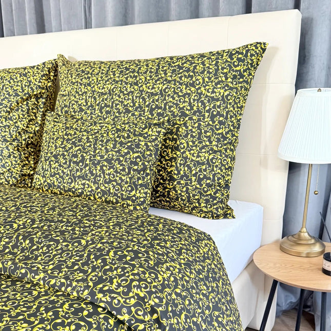 Pamut ágyneműhuzat garnitúra - Barokk arany-feketén