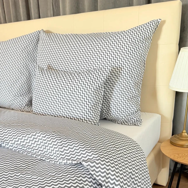 Pamut ágyneműhuzat garnitúra - Ezüstköd hullám